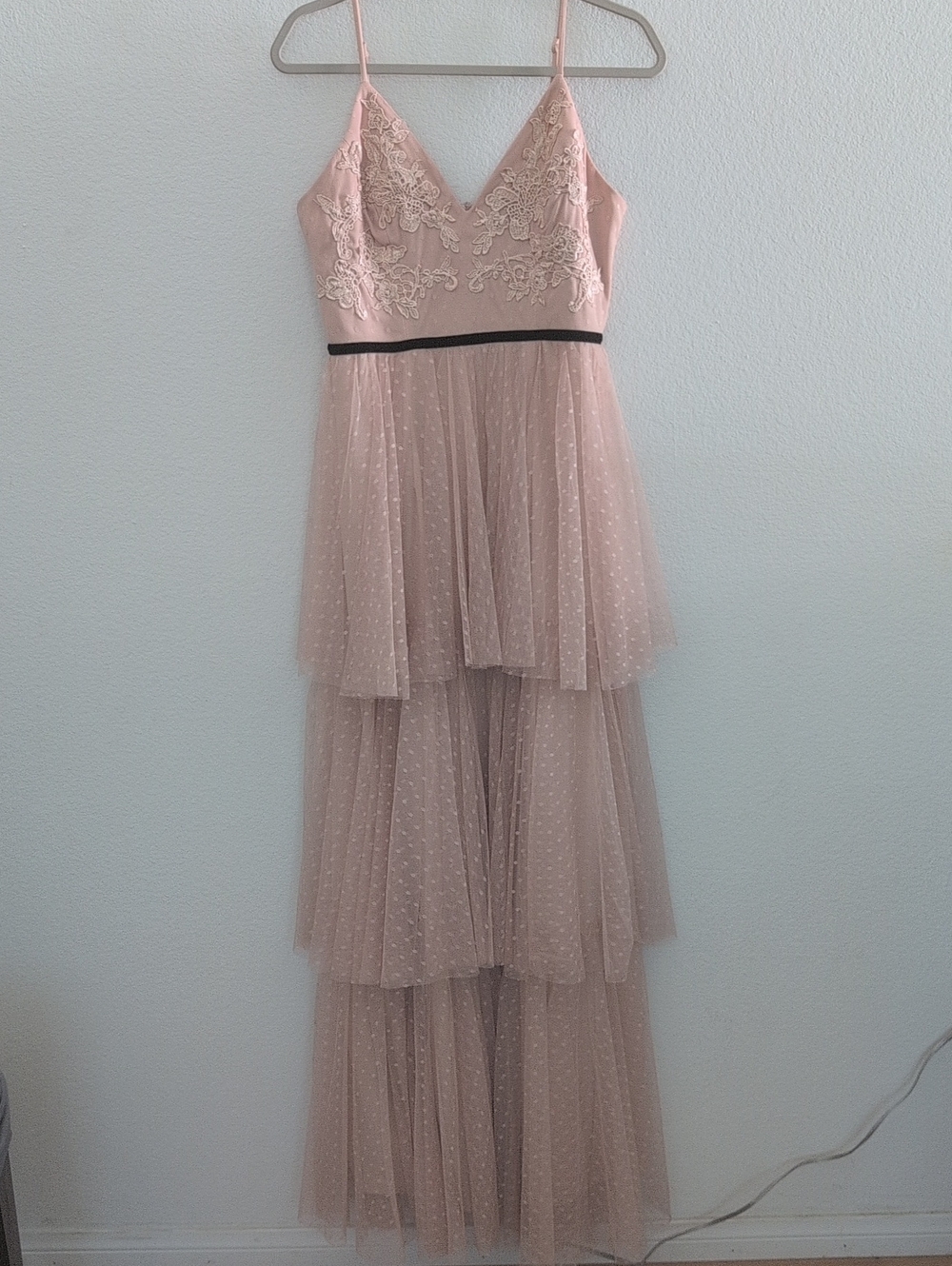 Lulu's Soft Blush Tiered Dress